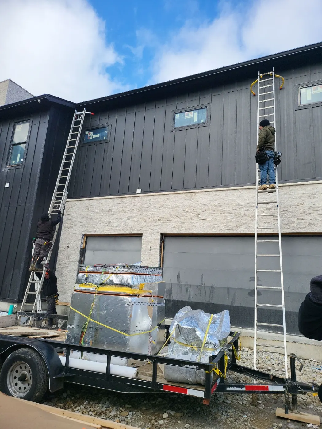 Trim and flashing detail on a Crossfields siding job